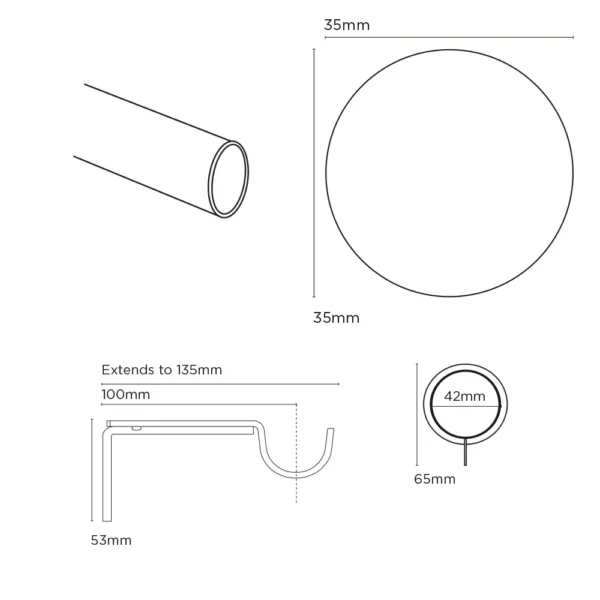 35mm 300cm Poles Apart Fixed Pole CH