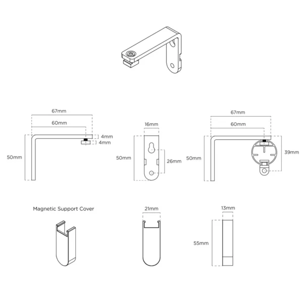 60mm Premier Extn Arm/Support Pk 10 BK