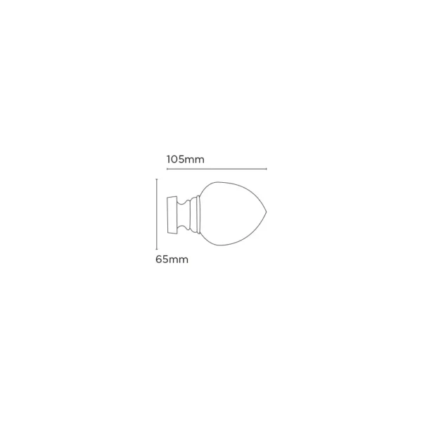 ECO PK 35mm Alexia Mirror Finial (PK2)SS