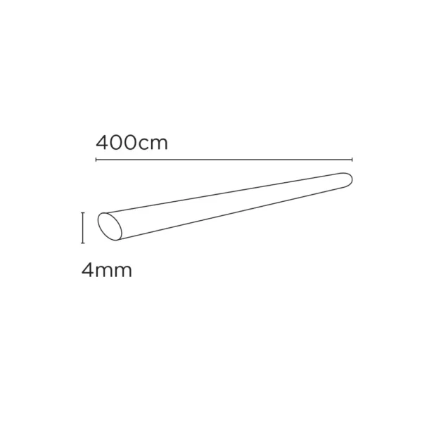 400cm 4mm Fibreglass Roman Blind Rod PK 40 WH