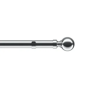 28mm Eyelet Ball Pole 300cm Satin Silver