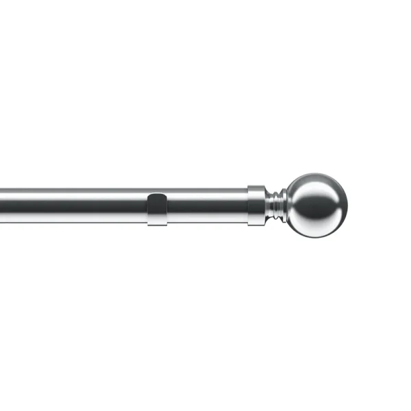 28mm Eyelet Ball Pole 240cm Satin Silver