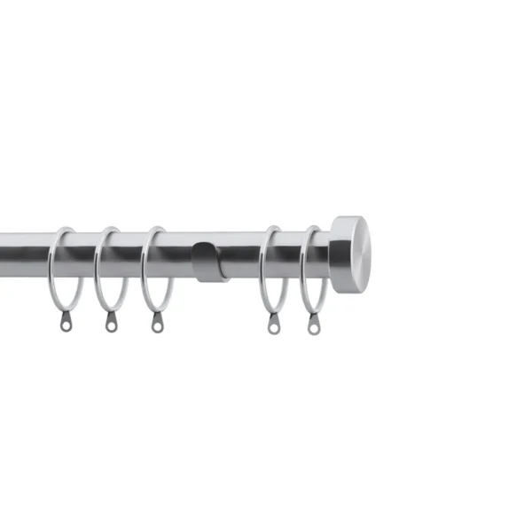 ECO PK 28mm 125cm Stud End Cap Pole Set SS