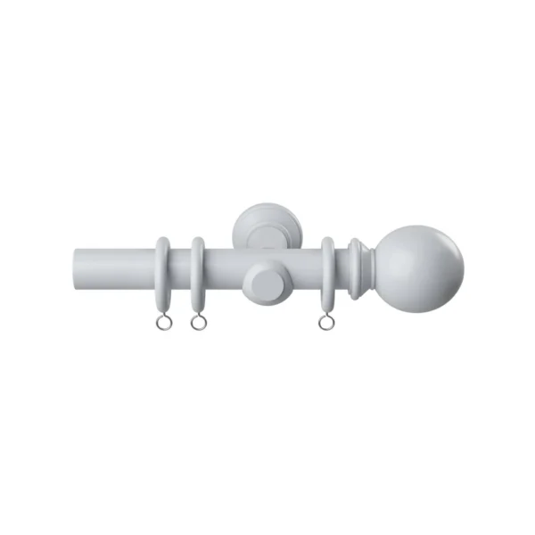 28mm 180cm Woodland Ball Pole White