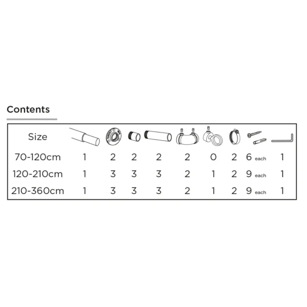 ECO PK 22/25mm 70-120cm Ind Room Darkening Pole GM