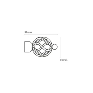 28mm Cage Finial Pk 10 CH