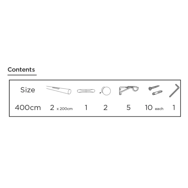 28mm 400cm Ball Eyelet Bay Pole MB
