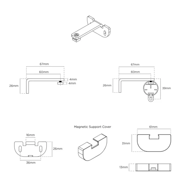 60mm Premier Extn Centre Arm/Support Pk 10 SI