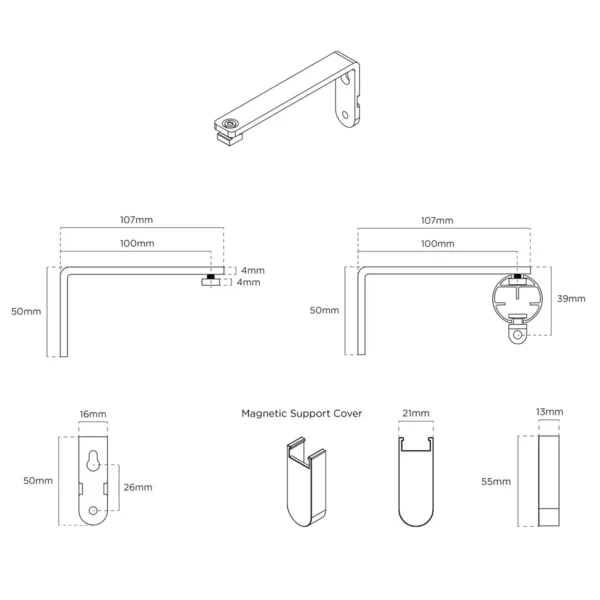100mm Premier Extn Arm/Support Pk 10 SI