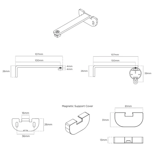 100mm Premier Extn Centre Arm/Supp Pk 10 TA