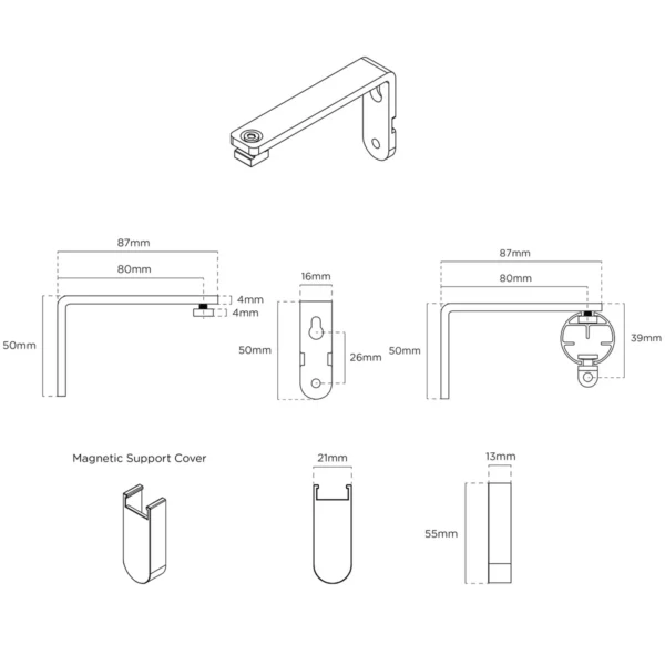 80mm Premier Extn Arm/Support Pk 10 BK