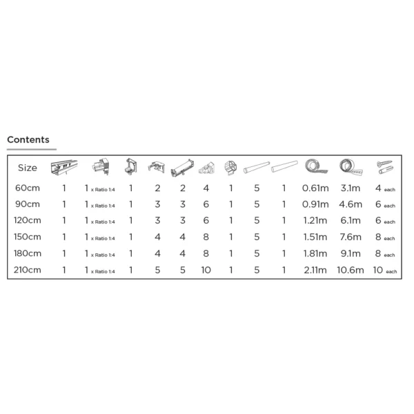 120cm 1:4 Connect Roman Blind Kit WH