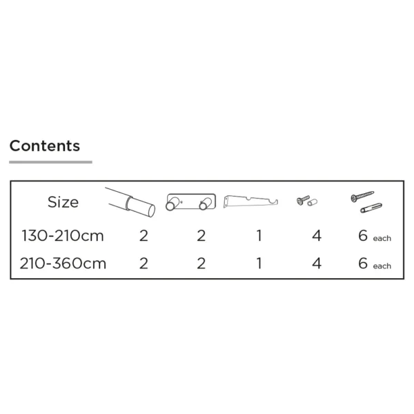ECO PK 19/22mm 210-360cm Double Room Darkening Pole SS