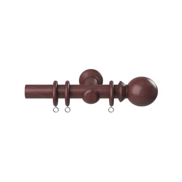 28mm 120cm Woodland Ball Pole Dark Oak