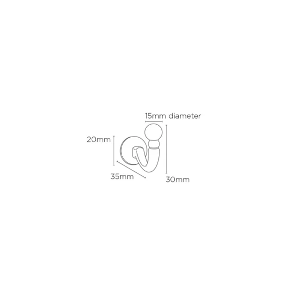 Palma Tieback Hook (Pk 30) BK