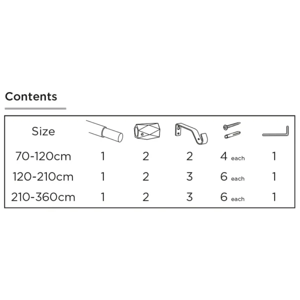 16-19mm 120-210cm Tetra Eyelet Pole GD