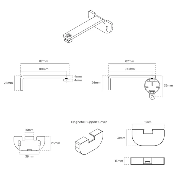 80mm Premier Extn Centre Arm/Support Pk 10 BWH