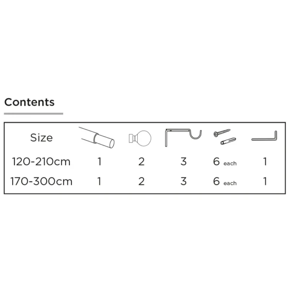 ECO PK 22/25mm Ext Ball Eyelet Pole 120-210cm SS