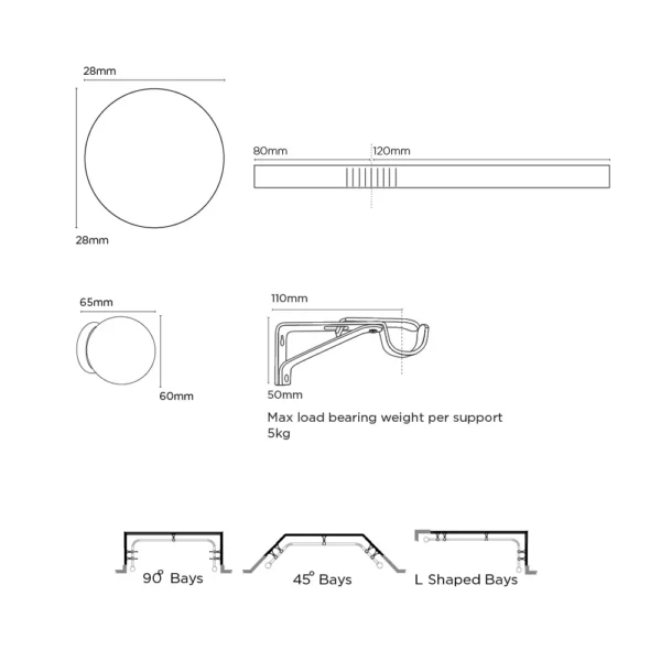 28mm 400cm Ball Eyelet Bay Pole MB
