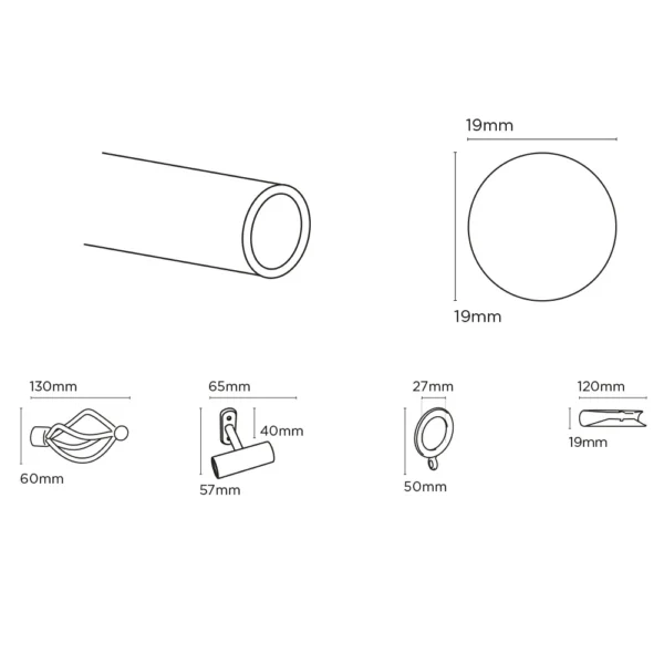 19mm 420cm County Crown Bay Pole BK
