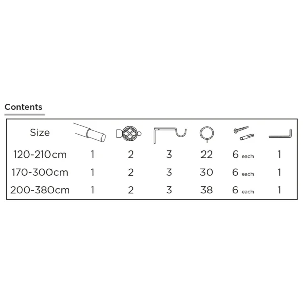 ECO PK 25-28mm 120-210cm Pristine Cage Pole AB