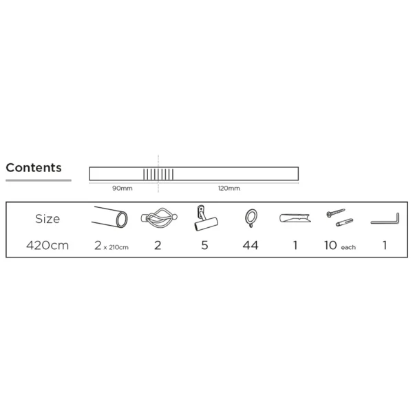 19mm 420cm County Crown Bay Pole BK