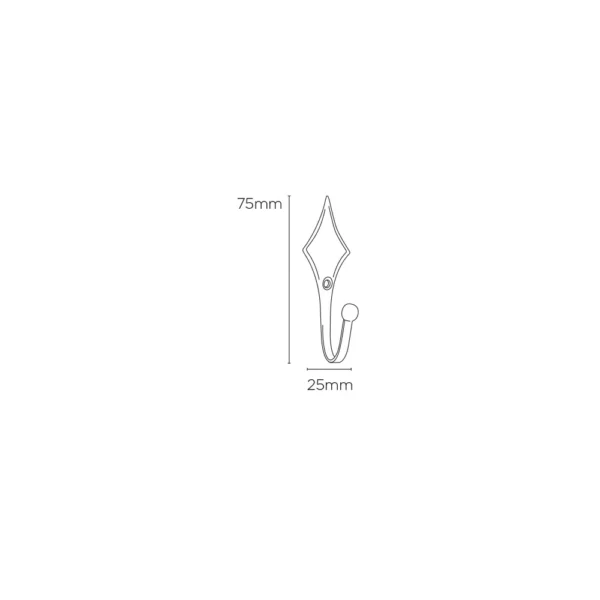 Diamond Tieback Hook (Pk 2) BK