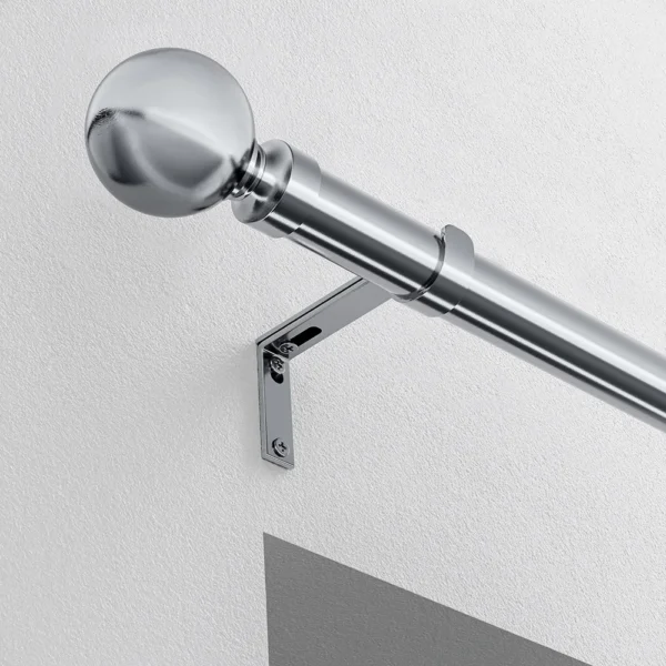 28mm Eyelet Ball Pole 240cm Satin Silver