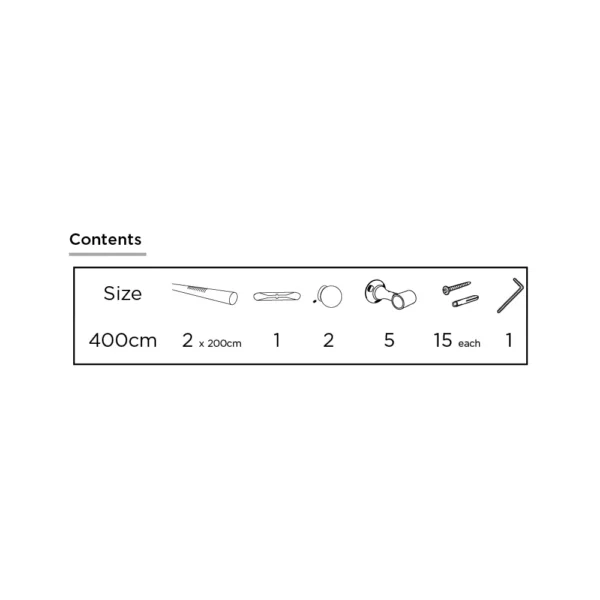 ECO PK 28mm 400cm PolesApart Ball 3 SidedBayPoleBK